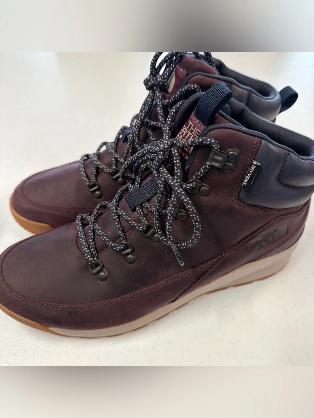 The North Face Men’s Burgundy and Navy Lace-Up Hiking Boots